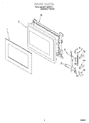 DOOR Diagram and Parts List for MT7116XDQ1  Whirlpool Microwave