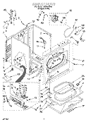 CABINET Diagram and Parts List for LGR5848EQ6  Whirlpool Dryer