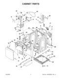 CABINET PARTS Diagram and Parts List for YWED8400YW1  Whirlpool Dryer