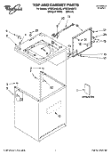 TOP AND CABINET PARTS Diagram and Parts List for 4PGSC9455JQ3  Whirlpool Washer