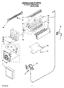 ICEMAKER PARTS Diagram and Parts List for 7GS2FHAXTA01  Whirlpool Refrigerator