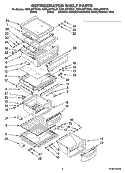 REFRIGERATOR SHELF PARTS Diagram and Parts List for KSRL25FTSS01  KitchenAid Refrigerator