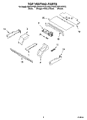 TOP VENTING Diagram and Parts List for GBS307PDB5  Whirlpool Wall Oven