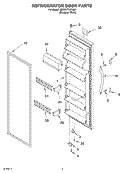 REFRIGERATOR DOOR Diagram and Parts List for 6ED0GTKXKQ01  Whirlpool Refrigerator