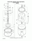 AGITATOR, BASKET AND TUB PARTS Diagram and Parts List for 3RLSQ8033SW2  Whirlpool Washer