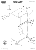 CABINET, LITERATURE Diagram and Parts List for RT14BKXKQ00  Roper Refrigerator