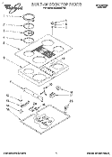 SECTION Diagram and Parts List for RC8330XTB0  Whirlpool Cooktop
