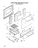 OVEN DOOR AND BROILER Diagram and Parts List for SF0100SYN0  Whirlpool Range