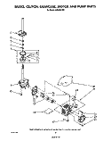 BRAKE, CLUTCH, GEARCASE, MOTOR AND PUMP Diagram and Parts List for AX6245VL0  Whirlpool Washer