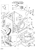 CABINET Diagram and Parts List for LGR6646DN1  Whirlpool Dryer