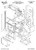 OVEN Diagram and Parts List for RMC275PDB1  Whirlpool Microwave Oven Combo