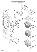 Part Location Diagram of 2204486K Whirlpool Shelf, Flip Up