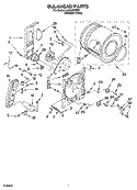 BULKHEAD PARTS, OPTIONAL PARTS (NOT INCLUDED) Diagram and Parts List for LGC5000PQ1  Whirlpool Dryer