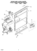 DOOR AND LATCH PARTS Diagram and Parts List for KUDI01TJBL0  KitchenAid Dishwasher