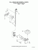 FILL, DRAIN AND OVERFILL PARTS Diagram and Parts List for DP1040XTXB4  Whirlpool Dishwasher