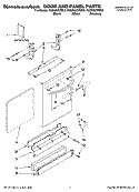 DOOR AND PANEL PARTS Diagram and Parts List for KUDK02CRWH3  KitchenAid Dishwasher