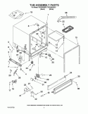 TUB ASSEMBLY PARTS Diagram and Parts List for RUD4000SQ1  Roper Dishwasher