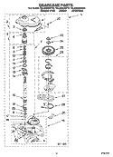 GEARCASE PARTS Diagram and Parts List for 7MLSR8534PT0  Whirlpool Washer