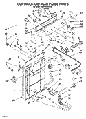 CONTROLS AND REAR PANEL PARTS Diagram and Parts List for 7MWT74700SQ0  Whirlpool Washer