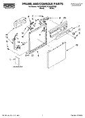 FRAME AND CONSOLE PARTS Diagram and Parts List for RUD4000MQ0  Roper Dishwasher