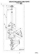 BRAKE AND DRIVE TUBE PARTS Diagram and Parts List for IP44001  Inglis Washer