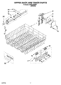 UPPER RACK AND TRACK PARTS Diagram and Parts List for KUDL02FRSS2  KitchenAid Dishwasher
