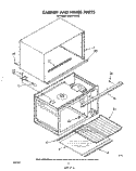CABINET AND HINGE Diagram and Parts List for MW8570XR0  Whirlpool Microwave