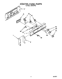 CONTROL PANEL Diagram and Parts List for FEP350YL0  Roper Range