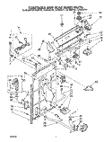 CONTROLS AND REAR PANEL Diagram and Parts List for LA7800XTM1  Whirlpool Washer