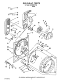 BULKHEAD PARTS Diagram and Parts List for GCGM2991TQ2  Whirlpool Dryer