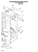 REFRIGERATOR LINER PARTS Diagram and Parts List for 5ED2FHKXRL04  Whirlpool Refrigerator