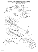 MOTOR AND ICE CONTAINER Diagram and Parts List for CS22AFXKT04  Crosley Refrigerator