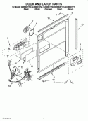 DOOR AND LATCH PARTS Diagram and Parts List for GU3600XTVS0  Whirlpool Dishwasher