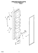 FREEZER DOOR Diagram and Parts List for 4KSRS25KLT00  KitchenAid Refrigerator
