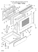 DOOR AND DRAWER Diagram and Parts List for KGRT600HAL0  KitchenAid Range
