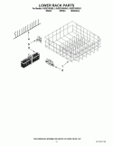 LOWER RACK PARTS Diagram and Parts List for KUDC10IXWH1  KitchenAid Dishwasher