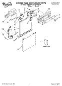 FRAME AND CONSOLE PARTS Diagram and Parts List for DU840SWLQ0  Whirlpool Dishwasher