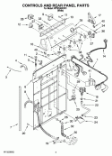 CONTROLS AND REAR PANEL PARTS Diagram and Parts List for WTW5300VW1  Whirlpool Washer