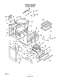 OVEN Diagram and Parts List for F6857W0  Roper Range