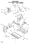 UNIT PARTS Diagram and Parts List for GB9SHDXPS00  Whirlpool Refrigerator
