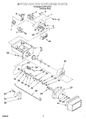 MOTOR AND ICE CONTAINER Diagram and Parts List for GD25SFXHS04  Whirlpool Refrigerator