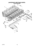 UPPER RACK AND TRACK Diagram and Parts List for KUDJ230YWH0  KitchenAid Dishwasher
