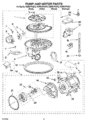 PUMP AND MOTOR PARTS Diagram and Parts List for KUDS01FLSS3  KitchenAid Dishwasher