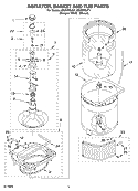 AGITATOR, BASKET AND TUB PARTS Diagram and Parts List for GSX9885JT1  Whirlpool Washer