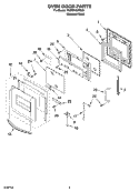 OVEN DOOR PARTS Diagram and Parts List for YKDRP467RS00  KitchenAid Range