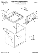 TOP AND CABINET PARTS Diagram and Parts List for LSQ9010PW5  Whirlpool Washer