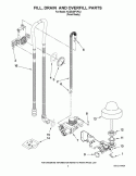 FILL, DRAIN AND OVERFILL PARTS Diagram and Parts List for KUDS40FVPA3  KitchenAid Dishwasher