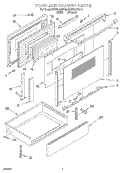 DOOR AND DRAWER Diagram and Parts List for KGRT500BWH3  KitchenAid Range