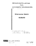 CONSOLE PANEL Diagram and Parts List for 8518L40  Roper Dishwasher