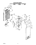 AIR FLOW Diagram and Parts List for 8ED22PWXAW01  Whirlpool Refrigerator